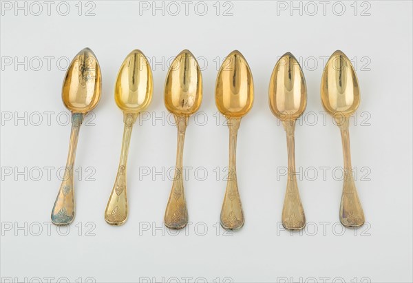 Set of Tablespoons (10), Paris, 1789/1820. Creators: Martin-Guillaume Biennais, Pierre-Benoît Lorillon.