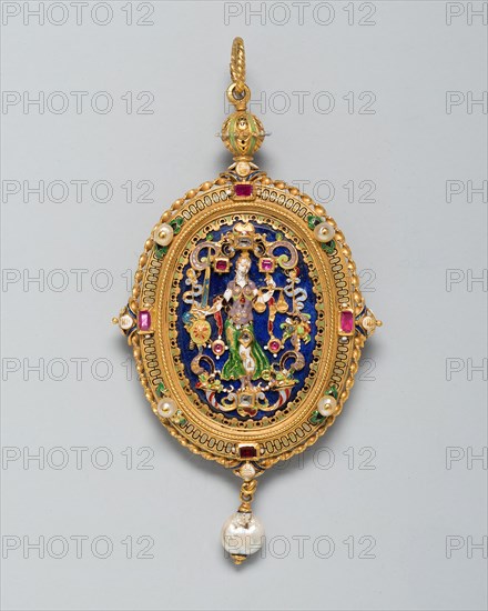 Pendant with Figure of Justice, Europe, northern, 1850/1900. Creator: Unknown.
