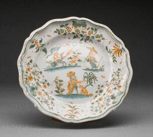 Plate, Moustiers-Sainte Marie, c. 1740/50. Creator: Olérys and Laugier Manufactory.