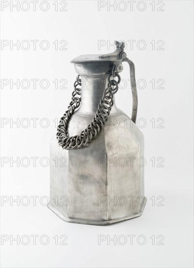 Covered Flagon with Chain, Wallis, c. 1750. Creator: Pierre Main.