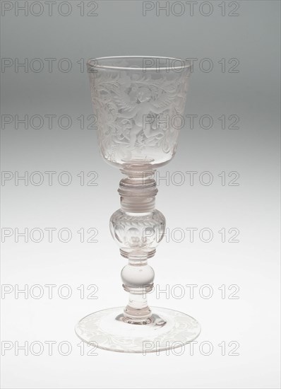 Gaming Goblet with Glass Dice, Bohemia, Late 17th century. Creator: Unknown.