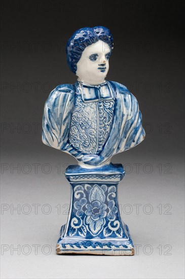 Bust of a Man, Delft, c. 1710/20. Creators: De Metalle Pot, Delftware.