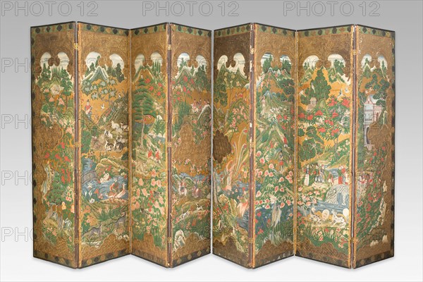 Folding Screen (Biombo), China, 17th century. Creator: Unknown.