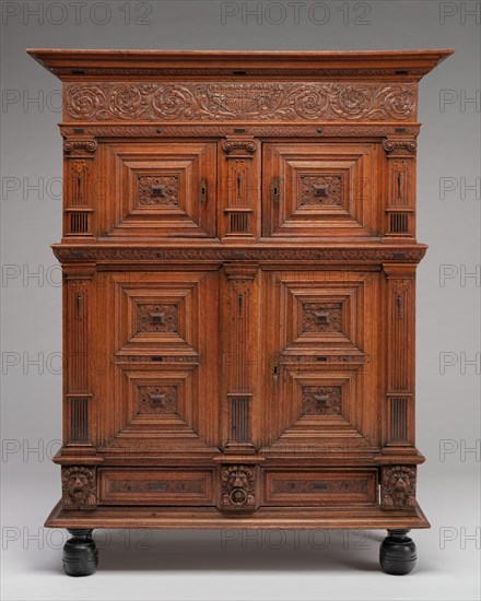 Linen Cupboard (Kast), Netherlands, 1630/50. Creator: Unknown.