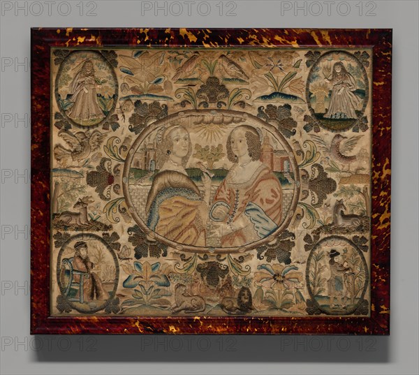 Needlework (Depicting the Four Seasons), England, c. 1660. Creator: Unknown.