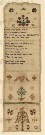 Needlecase Sampler, England, late 18th century. Creator: Unknown.