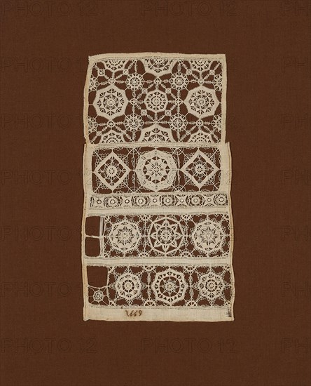Fragment of a Sampler, England, 1669. Creator: Unknown.