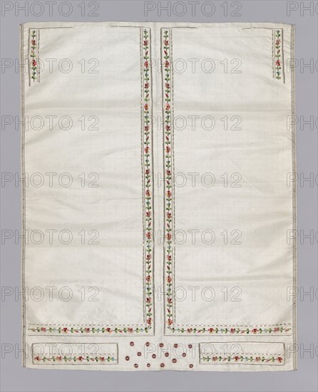 Embroidered Fabric for a Waistcoat front, France, 1800-15. Creator: Unknown.