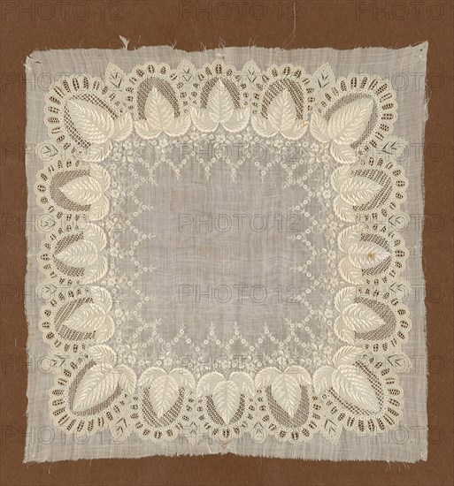 Handkerchief, France, 19th century. Creator: Unknown.