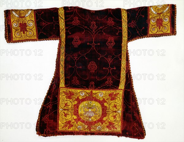Dalmatic, Italy, Late 15th century; Apparels later due to satin binding. Creator: Unknown.