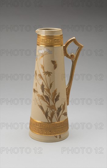 Pitcher, c. 1885. Creators: D.F. Haynes and Company, Chesapeake Pottery.