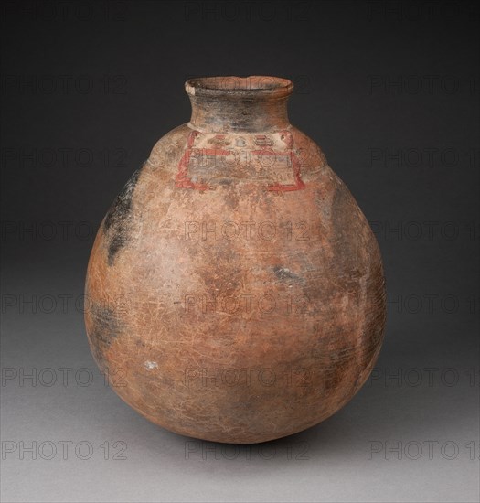 Jar with Abstract Human Face Painted on Shoulder, 650/150 B.C. Creator: Unknown.