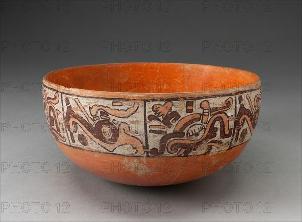 Polychrome Bowl Depicting Eight Abstract Motifs on Exterior, 1200/1521. Creator: Unknown.