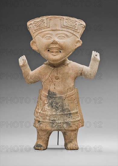 Standing, "Smiling" Figure with Hands Raised, A.D. 600/900. Creator: Unknown.