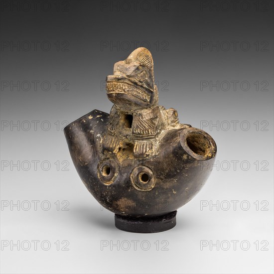 Whistle with an Iguana or Saurian Sculpted on its Surface, c. A.D. 1300. Creator: Unknown.