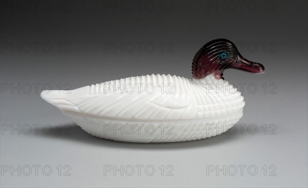 Covered Dish, 1887. Creators: Atterbury Glass Co., Boston and Sandwich Glass Company.