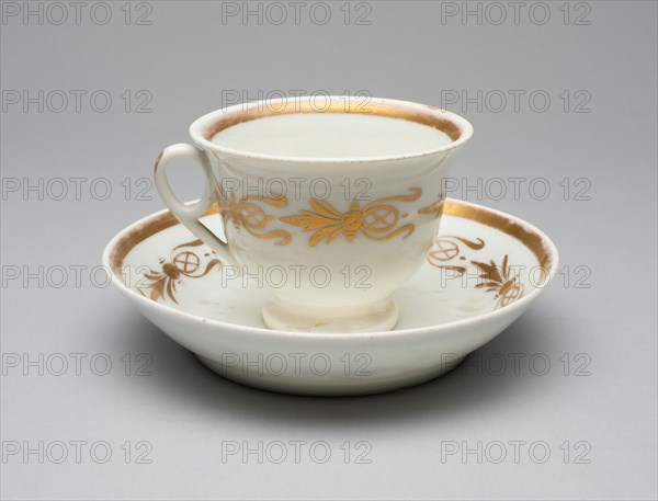 Cup and Saucer, 1826/38. Creator: Tucker Porcelain Factory.
