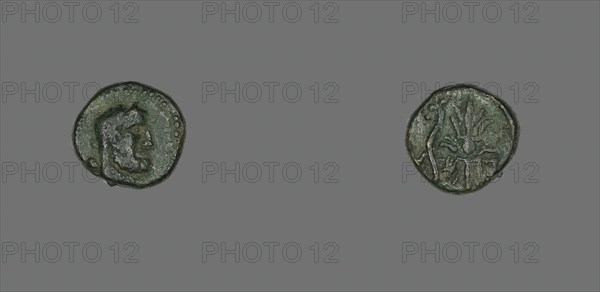 Coin Depicting a Bearded Head, about 300-67 BCE. Creator: Unknown.