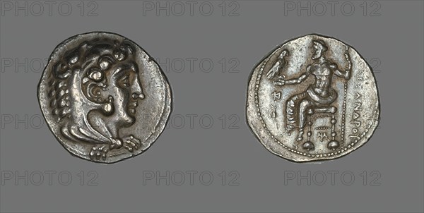 Tetradrachm (Coin) Portraying Alexander the Great Wearing the Head of the Nemean..., 336-323 BCE. Creator: Unknown.