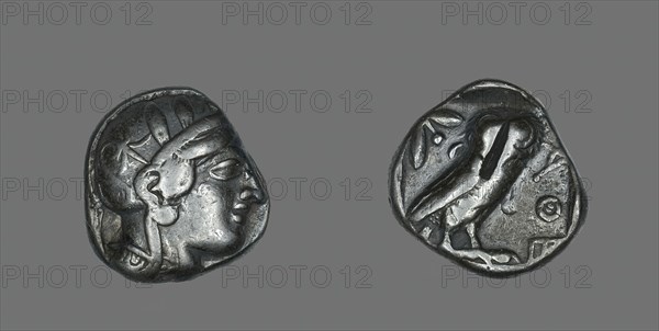 Tetradrachm (Coin) Depicting the Goddess Athena, 514-509 BCE. Creator: Unknown.