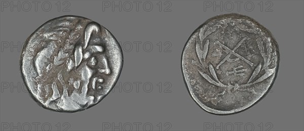 Hemidrachm (Coin) Depicting the God Zeus Amarios, 222-146 BCE. Creator: Unknown.