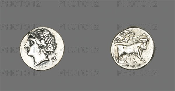 Stater (Coin) Depicting the Siren Parthenope, 280-241 BCE. Creator: Unknown.
