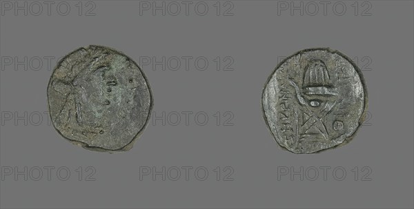 Coin Depicting the God Apollo, (75-50 BC ?). Creator: Unknown.