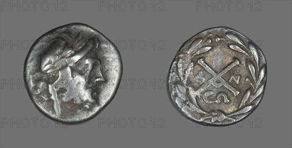 Hemidrachm (Coin) Depicting the God Zeus Amarios, 222-146 BCE. Creator: Unknown.