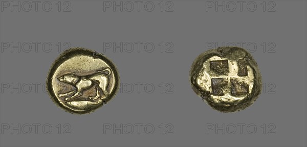 Stater (Coin) Depicting a Crouching Dog, 5th century BCE. Creator: Unknown.