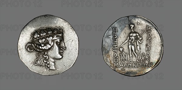 Tetradrachm (Coin) Depicting the God Dionysos, mid-2nd century BCE. Creator: Unknown.