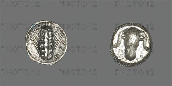 Diobol (Coin) Depicting an Ear of Grain, 500-473 BCE. Creator: Unknown.