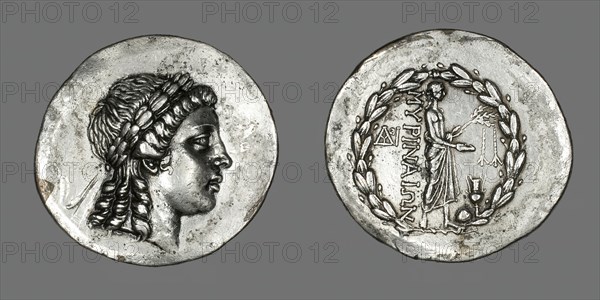 Tetradrachm (Coin) Depicting the God Apollo Gryneios, 189 BCE or later. Creator: Unknown.