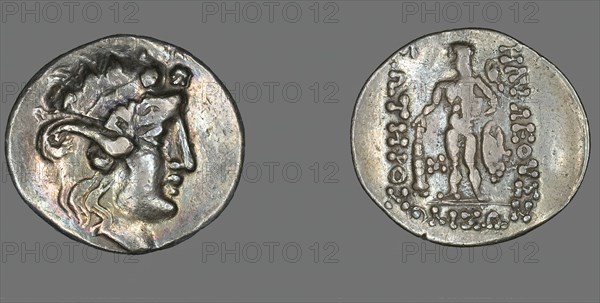 Tetradrachm (Coin) Depicting the God Dionysos, after 146 BCE. Creator: Unknown.