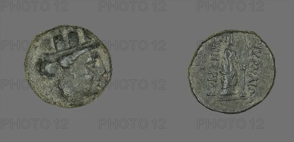 Coin Depicting the Goddess Kybele or Tyche, 2nd-1st century BCE. Creator: Unknown.