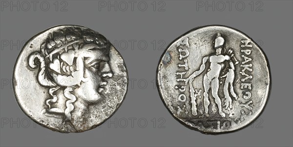 Tetradrachm (Coin) Depicting the God Dionysos, after 148 BCE. Creator: Unknown.