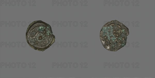 Coin Depicting a Double Cornucopia, Hasmonaean Dynasty (135-76 BCE)..., (103-76 BCE). Creator: Unknown.