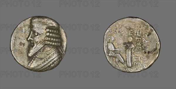 Tetradrachm (Coin) Portraying King Gotarzes, 40-51. Creator: Unknown.