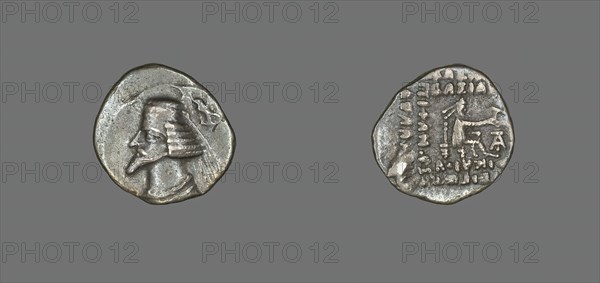 Drachm (Coin) Portraying King Phraate IV, 38-32 BCE. Creator: Unknown.