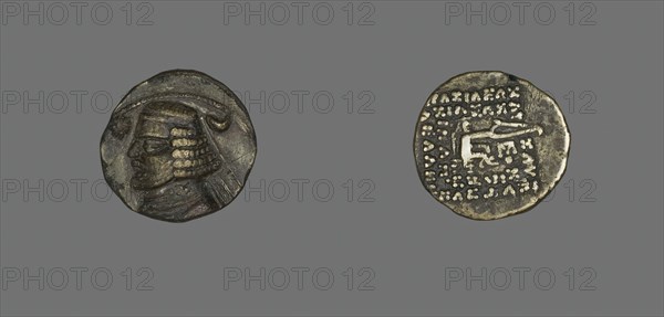 Drachm (Coin) Portraying King Orodes I, 57-37 BCE. Creator: Unknown.