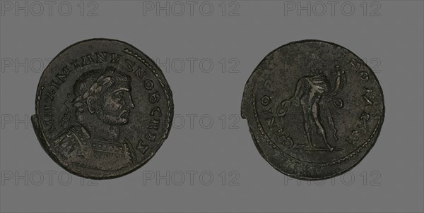 Follis (Coin) Portraying Emperor Galerius, about 303. Creator: Unknown.