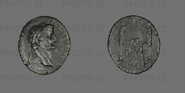 Coin Portraying Emperor Tiberius, c.14 CE.  Creator: Unknown.