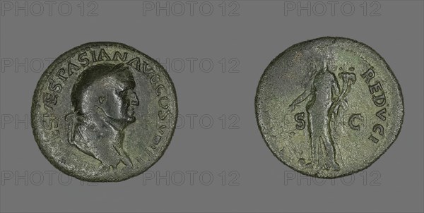 Dupondius (Coin) Portraying Emperor Vespasian, 77-78. Creator: Unknown.