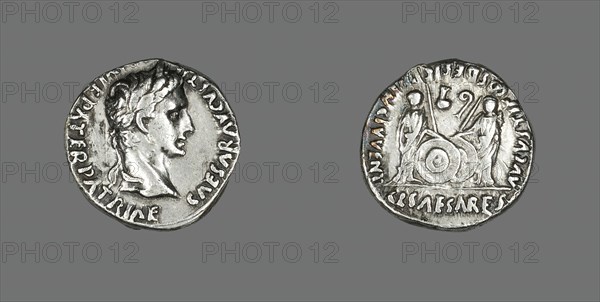 Denarius (Coin) Portraying Emperor Augustus, 2 BCE-4 CE. Creator: Unknown.