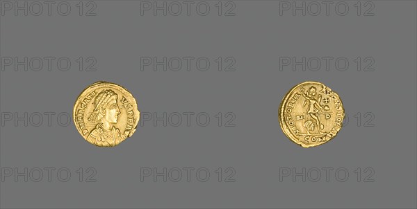 Quinarius (Coin) Portraying Emperor Arcadius, 393 (Spring)-394 (6 September). Creator: Unknown.