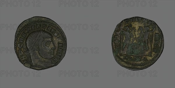 Follis (Coin) Portraying Emperor Maxentius, 309-312. Creator: Unknown.