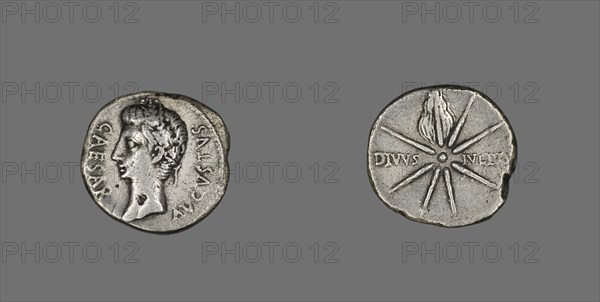 Denarius (Coin) Portraying Emperor Augustus, 19-18 BCE. Creator: Unknown.