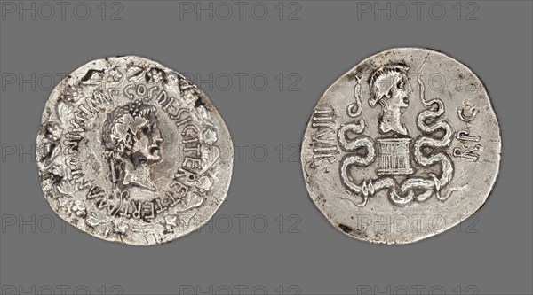 Cistophoric Tetradrachm (Coin) Portraying Mark Antony, 39-38 BCE, issued by Mark Antony. Creator: Unknown.
