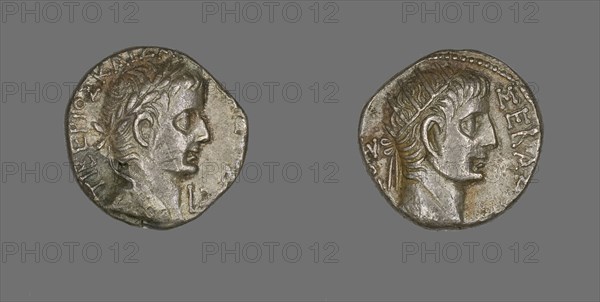 Tetradrachm (Coin) Portraying Emperor Tiberius, 14-37 CE. Creator: Unknown.