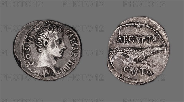 Denarius (Coin) Portraying Octavian, 28 BCE, issued by Octavian. Creator: Unknown.