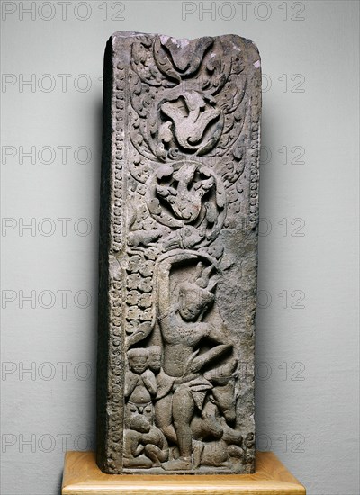 Krishna Lifting Mount Govardhan, Angkor period, 11th century. Creator: Unknown.
